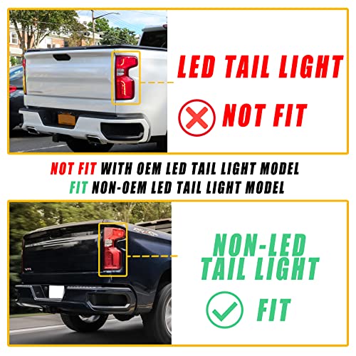 Boine Left Driver Side Tail Light Compatible With 2019-2023 Chevy Silverado 1500 2500Hd 3500Hd Non-Led Model Rear Light Housing - Bulb And Harness Included (Left Driver Side) #TOP5