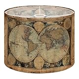 Drum Lamp Shades old map retro world maps pictures Lampshade for Floor Lamps Table Lamp Pendant Light Linen 16'x16'x12' Replacement Large Lampshades