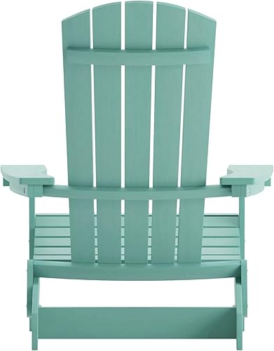 Miniatura 4 de Flash Furniture Charlestown - Silla plegable comercial Adirondack de espuma de mar, poliresina, para interiores y exteriores, resistente a la