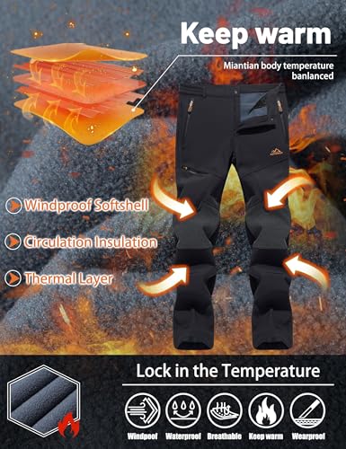 TACVASEN Men's Waterproof Trousers Outdoor Hiking Work Trousers with Zip Pockets (No Belt) - Image 5