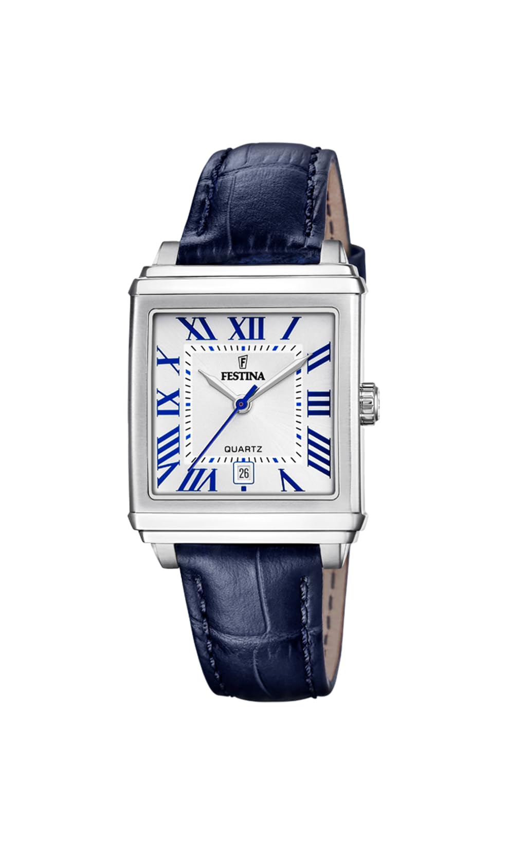 Festina Reloj Mujer Analógico de Cuero Azul - Movimiento de Cuarzo - Cristal Mineral de Alta Resistencia - Resistente al Agua 5 ATM - Elegante, Clásico y Vintage - Calendario F20682/​2 - On The Square