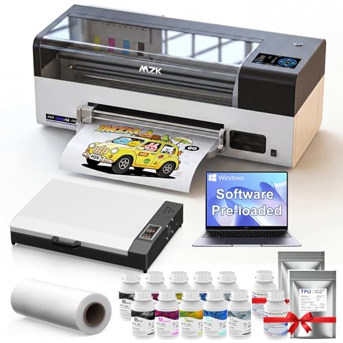 Image of MZK 14'' A3 Plus DTF Printer with F1080 printhead,One-Click Printer Moisturizing+24 /7 Automatic Timed Cleaning+Ink Anti-Clog Design,5 inch Smart Touchscreen,2X Speed Compared to L1800,2-Year Ink Included