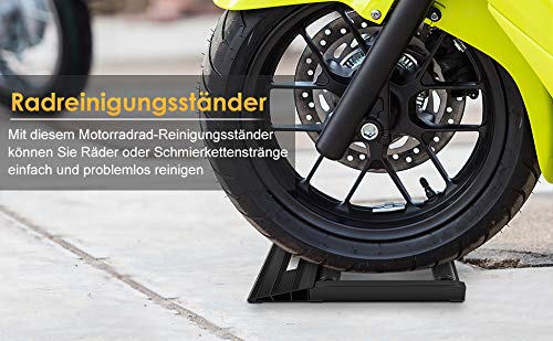 Ejoyous Ayuda de de La Rueda Trasera de Motocicleta, Aluminio Ayuda de de La Rueda de Motocicleta Ayuda de Limpieza de Neumáticos Traseros Rodillo de Limpieza para El Cuidado de La Cadena para Tra