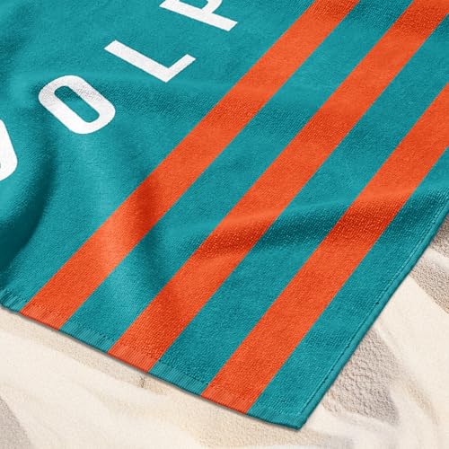 Image of Northwest NFL Miami Dolphins Unisex-Adult Beach Towel, 30 inch x 60 inch, Stripes