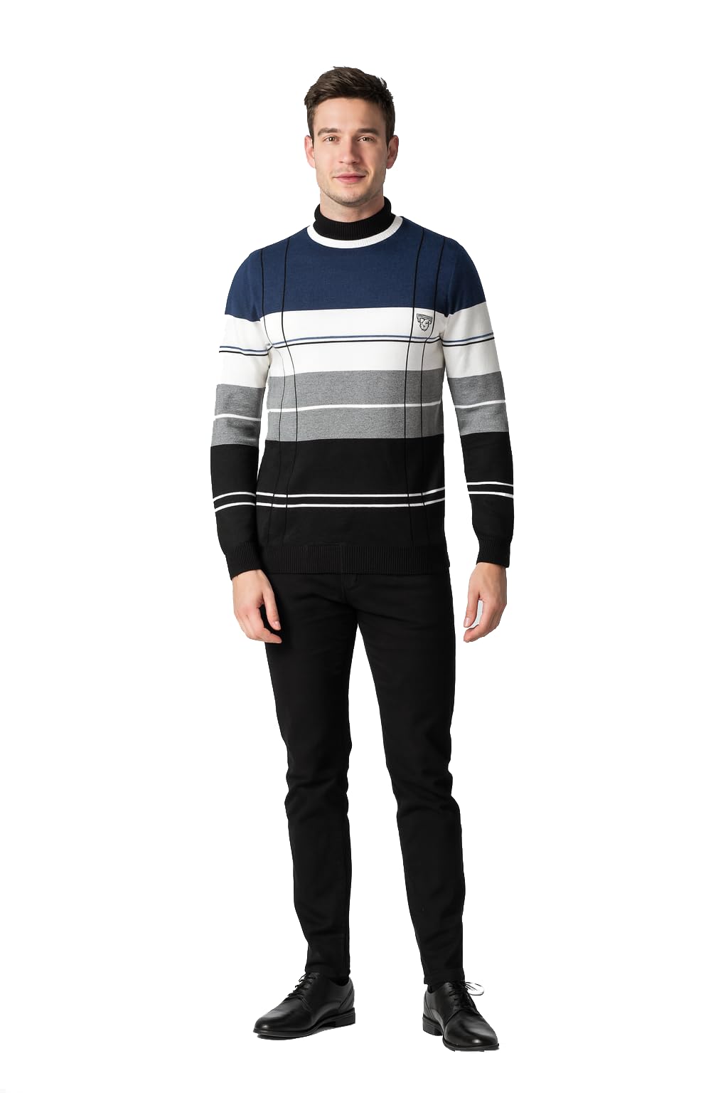 Men's Woolen Striped Round Neck Sweater | Multicolor Full Sleeve Pullover for Winter | Stylish Regular Fit Warm Casual Wool Sweater for Men-image-33