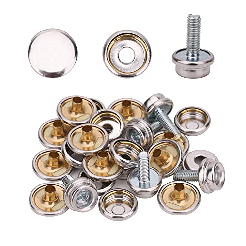 Boutons-pression à vis mécaniques 12 mm argent pour toile de tente, auvent et caravane