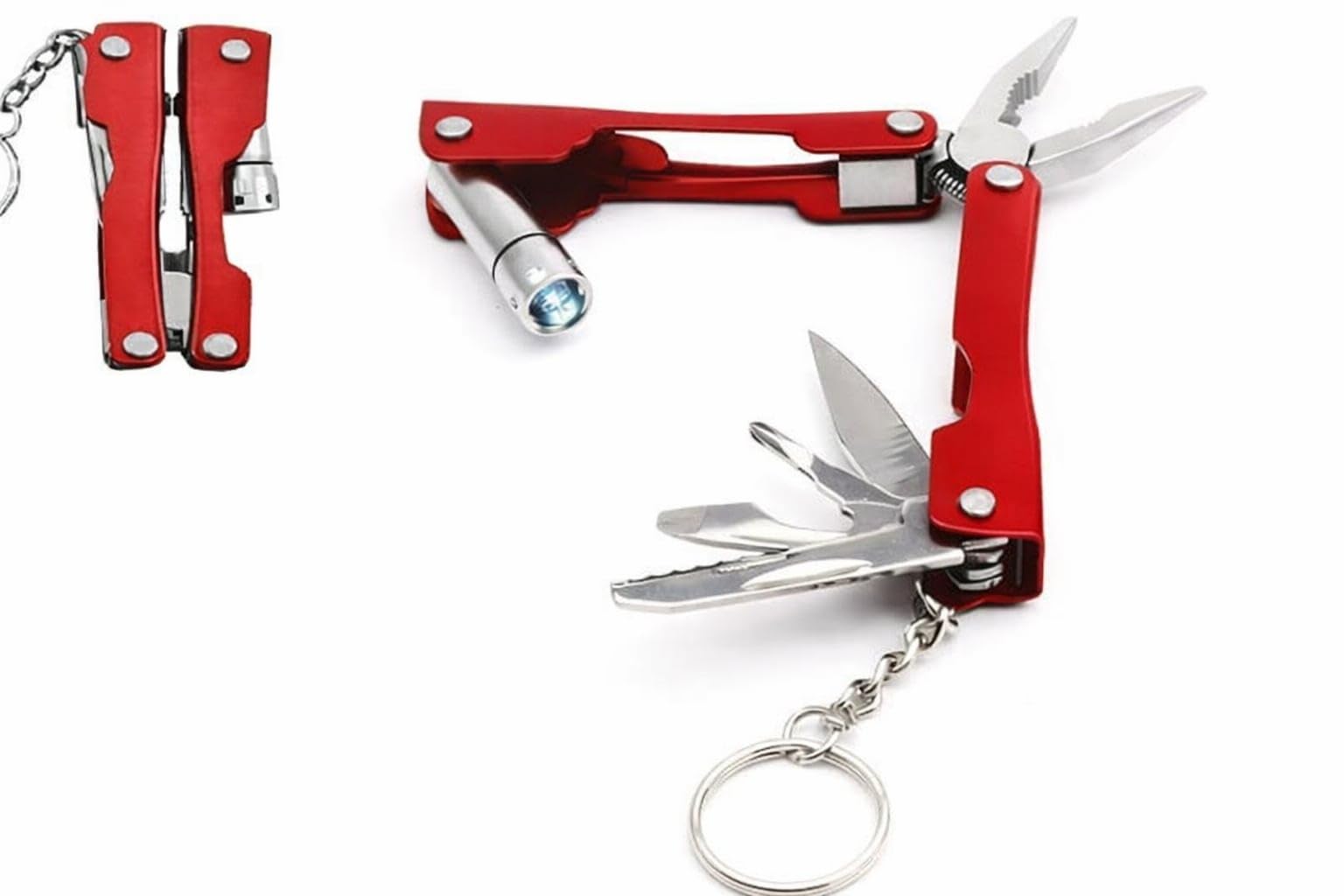 StealOdeal 9-in-1 Multi-Purpose Pocket Tool with LED Flashlight | Compact Folding Pliers, Screwdrivers & Bottle Opener | Portable Outdoor & Emergency Tool