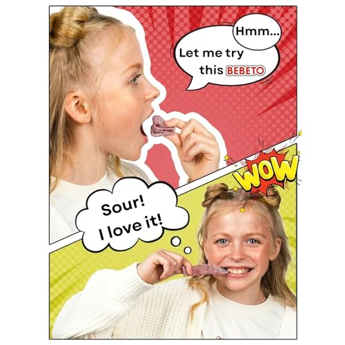 Bebeto Super Belt Cherry, Vegan Sour Candy Belts, 14 oz (400g) - image 5