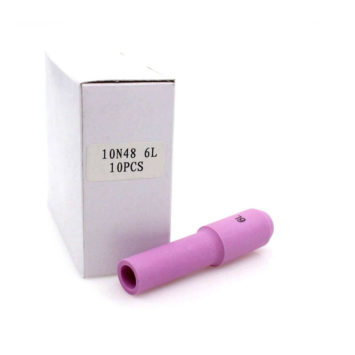 Ceramiczne dysze z długim kubkiem z tlenku glinu 10N48L #6L 10mm i 3/20.3 cm do palnika spawalniczego TIG 17, 18 i 26 Sereis QTY-10