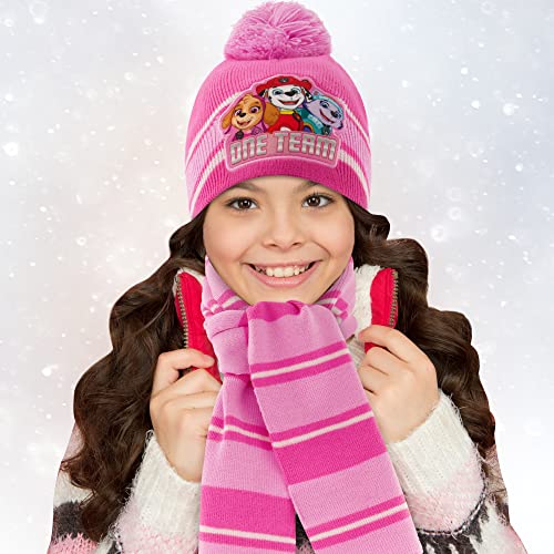 Nickelodeon girls Toddler Winter Hat, Scarf & Mittens Set 2-4 Or Paw Patrol Marshall Hat, Scarves & Kids Gloves Sets 4-72