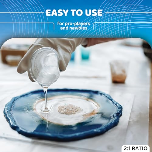 Image of Catron Crystal Clear Epoxy Resin Art Kit 2 : 1 - Ratio Resin and Hardener UV-Resistant | Self-Leveling, Suitable for Beginners DIY Activities with High Gloss,Jewellery and Keychain Making 750 GM