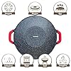 TRUMDAKE Non-Stick Aluminum Korean Grill Pan 13 Inch Camp Fire BBQ Natural Material 6 Layer Coating Griddle Pan Induction Gas Stove Electric Cooktop Silicone Mitts Heat Resistant 1 Pair #5