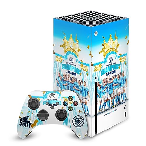 Autocollant de jeu Xbox Series X cadeau idéal supporter Manchester City vinyle de collection