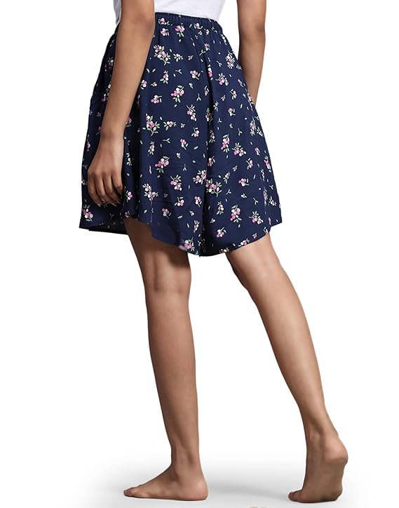 Image of B STORIES Women's Viscose Printed Lounge Culotte Shorts (Pack of 2)