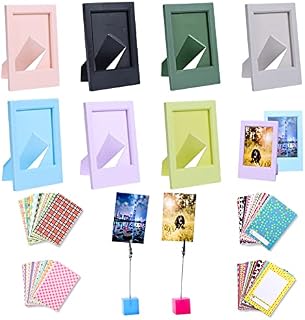 ZUIKAKU Instant Camera Accessories Compatible with Fujifilm Instax Mini 11 9 8 70 7s 90 26 Film Include Photo Clips / Desktop Photo Frame / Border Stickers