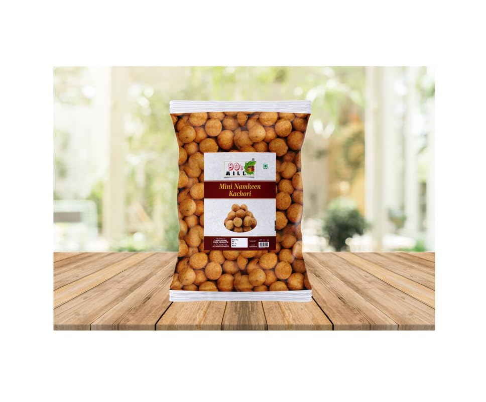 90's MILL Authentic Nagpur Gol Kachauri Namkeen Snack | Perfect Choice for Snacks Party | Spicy Crispy Patty | Dry Kachori Nashta Naashta | Filled with Baked Masala Moong Mung Dal-300g*1Pack 3