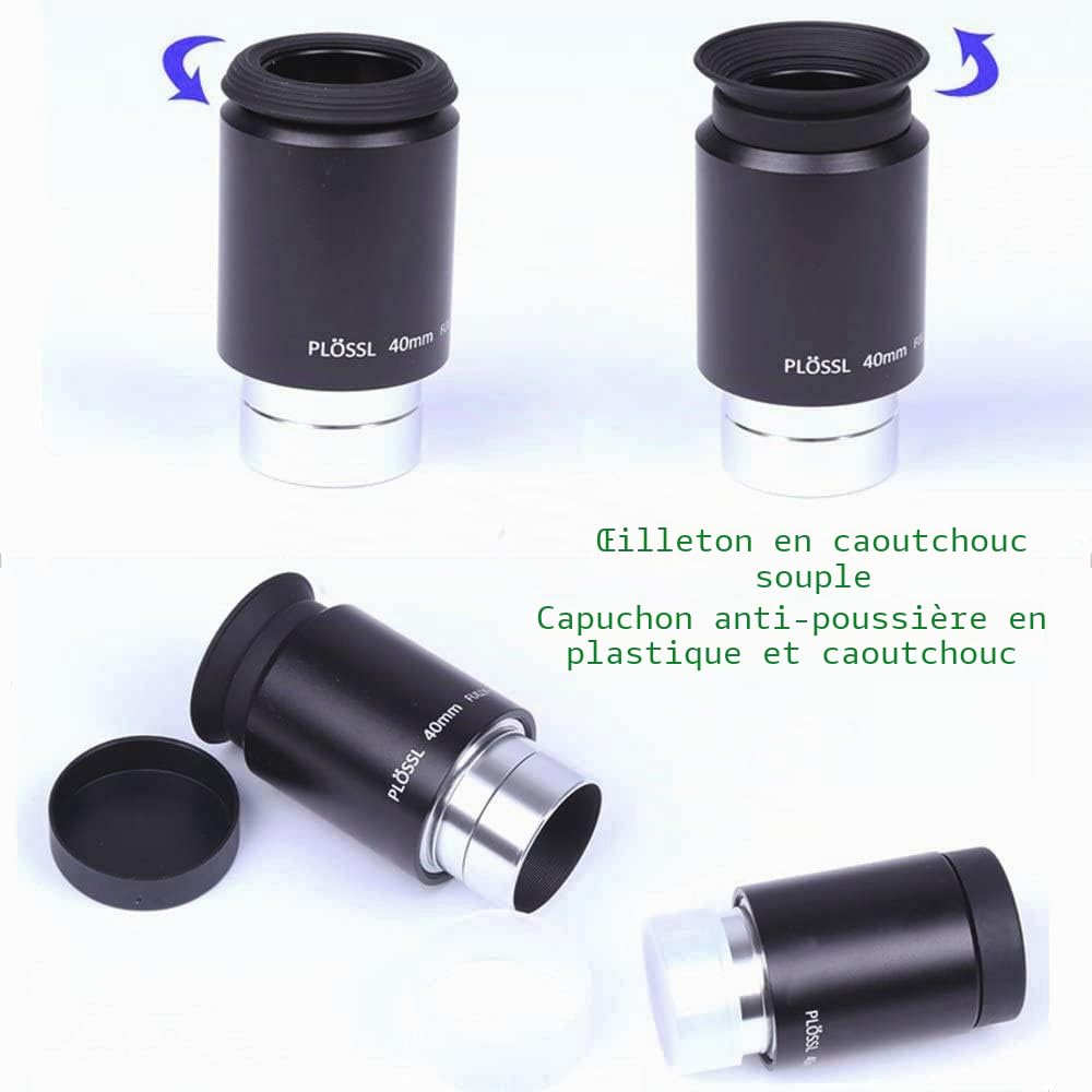 SOLOMAKR Lot d'oculaires pour télescope de 3,2 cm et 2 lentilles de Barlow multicouches – 8 mm, 12,5 mm, 32 mm – Plossl à 4 éléments – Filetage de filtre standard de 3,2 cm