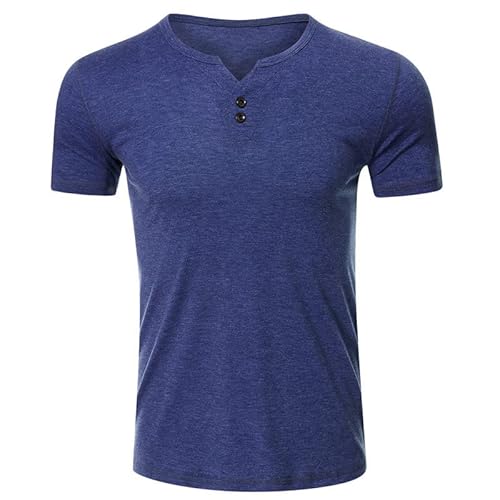 SFASD Chemise Homme Henley Chemises Henley for hommes en plein air (Color : Blue, Size : S) Cover