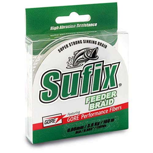 Sufix Tresse 4 Brins Feeder Braid - 150m - Green - D.0.08mm - R.3.6Kg - SFB08GR150 - ASU640486