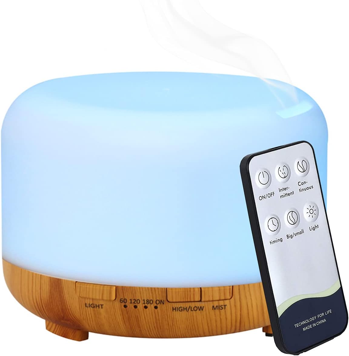 Diffusore Oli Essenziali In Vetro Soffiato - 7 Luci LED, Umidificatore Ambiente - Design 3D - Foto 5