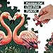 PICKFORU Vintage Flamingo Puzzles for Adults 1000 Pieces and up, Valentine Jigsaw Puzzles with Two Pink Flamingos, Heart Puzzle for Puzzle Lover