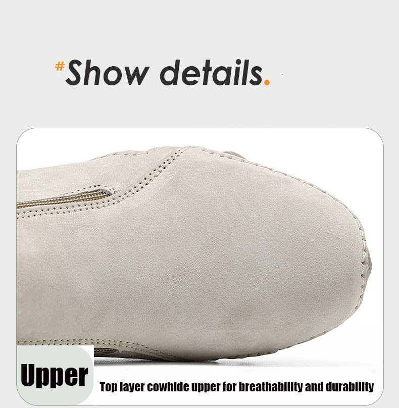 Cubicbee Women's Waterproof Winter Snow Boots With Double Zipper Handmade Suede High-top Snow Sneakers for Outdoor,Casual Fleece Warm Anti-Slip Ankle Boots3