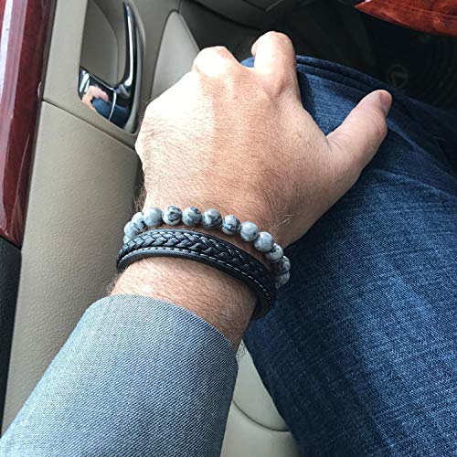 Men Bracelet Natural Natural Semi-Precious Gemstone Bead Chakra Healing Energy Balance Bracelet for Mens Jewelry Gift4