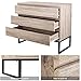 Homfa 3 Drawer Chest, Nightstand Storage Cabinet Organizer Collection with Steel Legs, Side Bed Sofa Sideboard Buffet Cabinet Decor Accent Furniture for Home Office