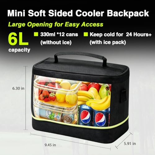 Image of Backpack Cooler Insulated Leakproof, Soft Cooler for Outdoor Camping Hiking | 7.5x13x18in, leakproof liner, waterproof oxford, multi pockets, wine opener, for camping hiking picnic fishing