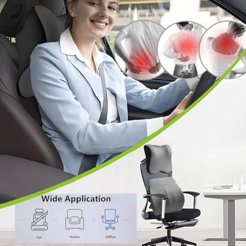 Auto Nackenkissen, Auto Kissen, Autositz kopfstütze, für Autositz Komfortabel Atmungsaktiv Memory Foam Abnehmbarer Abdeckung (Kopfstütze - Schwarz)