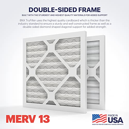 Image of BNX TruFilter 10x10x1 Air Filter MERV 13 (6-Pack) - MADE IN USA - Electrostatic Pleated Air Conditioner HVAC AC Furnace Filters for Allergies, Pollen, Mold, Bacteria, Smoke, Allergen, MPR 1900 FPR 10