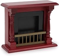 Vista 6 de Dollhou - Chimenea a escala 1/12, muebles de madera en miniatura, estilo europeo, chimenea con envolvente, mini casa, accesorios de decoración