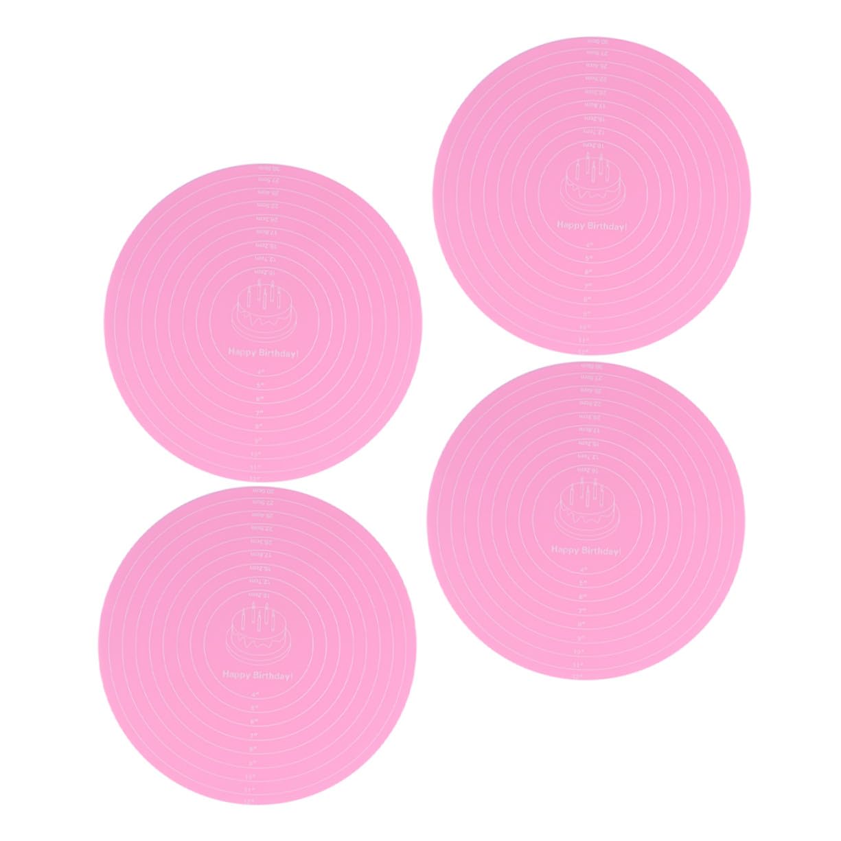 ABOOFAN 20 Pièces tapis de cuisson tapis de gâteau rond en silicone antiadhésif Mat à cuisson avec des mesures Gel de silice rose