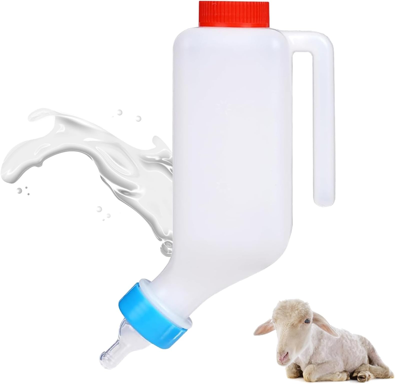 800ml Lamb Babyss Bottle with Scale, Hanging Plastic Milk Feeder for Baby Goatss, Goat Bottles for Feeding Baby Goats, Durable Animal Nursing Bottle with Handle (1pcs)