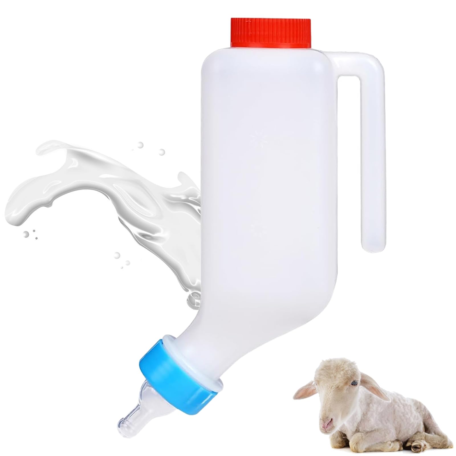 800ml Lamb Babyss Bottle with Scale, Hanging Plastic Milk Feeder for Baby Goatss, Goat Bottles for Feeding Baby Goats, Durable Animal Nursing Bottle with Handle (1pcs)