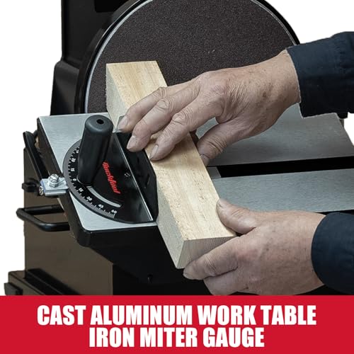 BUCKTOOL Powerful 1-1/2 HP Bench Belt Sander for Wood Working 6 in. x 48 in. Belt and 10 in. Disc Sander BD61000 thumbnail 7