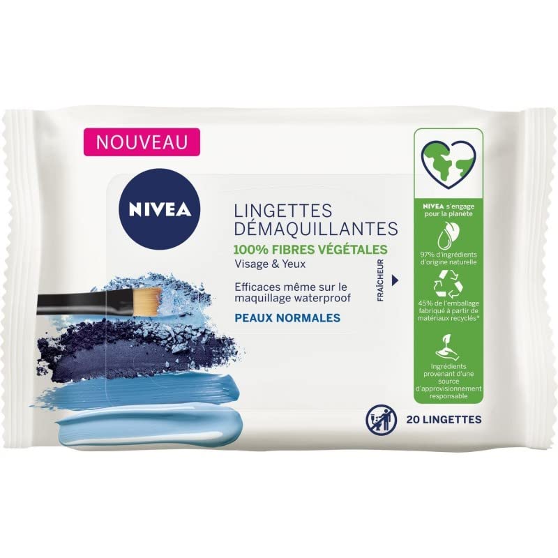 Lingettes NIVEA Visage lot de 4 paquets pratiques à glisser dans votre sac de sport ou voyage