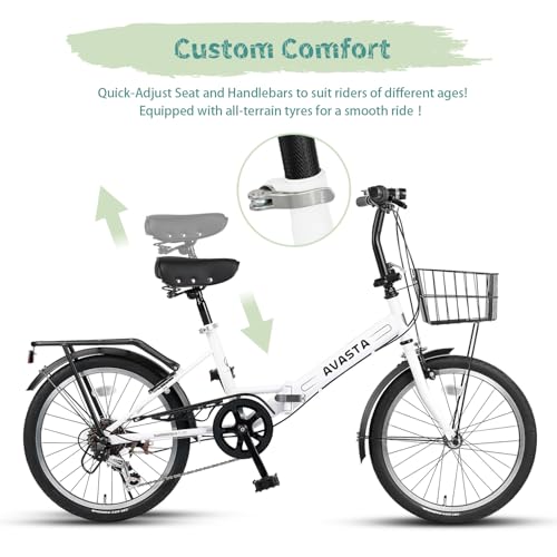 AVASTA Quartet 20 24 Inch Folding Bike with 7-Speed, Dual