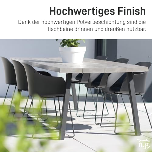 Natural Goods Berlin 4er Set Tischbeine Metall Standard Legs Höhe 72 cm schwarz/Möbelfüße Metall schräg 96° / Tischfüße für Esstisch, Schreibtisch, Couchtisch, Hocker, Sitzbank