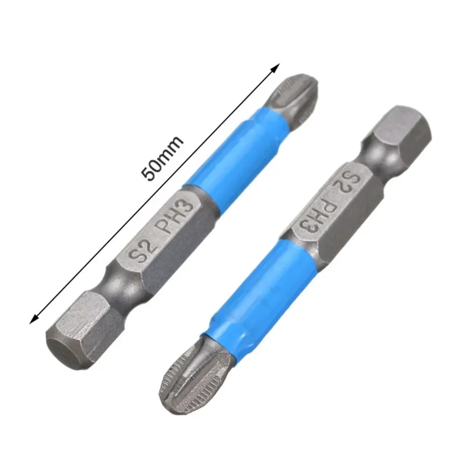 Wkrętak magnetyczny krzyżakowy PH/PZ, 50 mm, S2, 12 sztuk