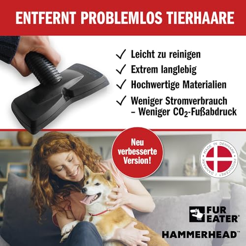 FurEater Tierhaar Staubsaugeraufsatz - Verbesserte Version | Staubsaugerbürste zur Entfernung von Tierhaaren, Fusselentferner für Möbel, Teppiche, Autoinnenräume, Tierhaarbürste mit Universaladapter