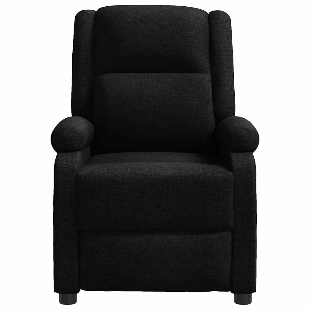 Poltrona relax regolabile per TV, imbottita, in tessuto nero