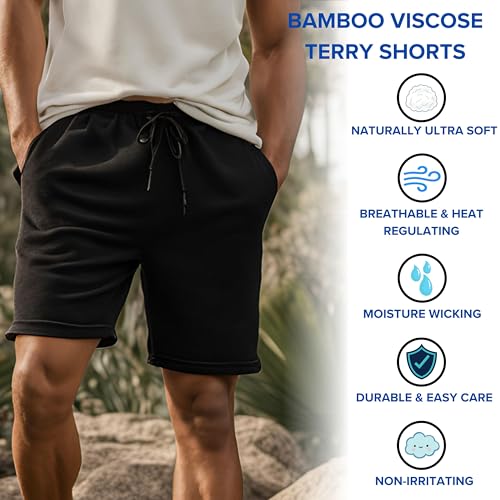 Soft & Simple - Organic Bamboo Viscose and Cotton Blend Terry Shorts - 3 Pockets - Men's/Women's Athleisure4