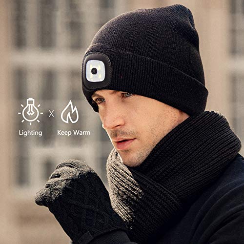 Leeofty Interface USB Lâmpada para chapéu de tricô esportivo Outono inverno Temporada de inverno Pes