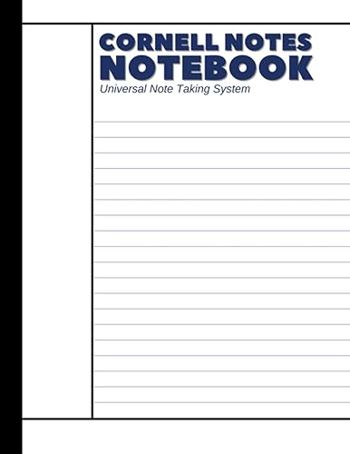 Cornell Notes Notebook: Note Taking System for Students, Teachers, School, Work | College Ruled 110 Pages | White
