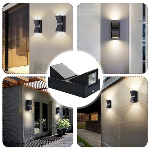 Image of GIGAWATTS 10W Double Face Wall Light BIS Approved 2 Way IP65 Waterproof LED with CRI Ra> 80 Exterior Indoor Mount Fixture Up Down Sconce Lamp for Home Patio Garden Balcony Decor (1Pc, Warm White)