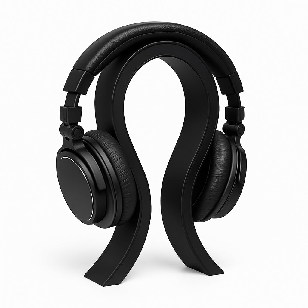 CUBIX3D Minimalist 3D Printed Headphone Stand | Curved Design Desk Headset Holder | Durable PLA Organizer for Gaming, Studio, Office | Army Green-image-37