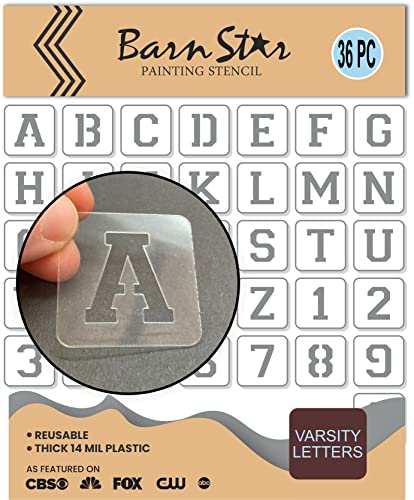 Sport Varsity Letters Stencil Kit - Reusable - Paint Your Own Wood Signs - Full Alphabet + Numbers Set (1 Inch)