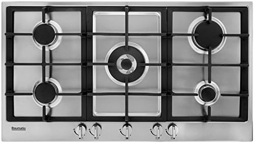 Baumatic bhg900.5ss 90 cm piano cottura a gas – in acciaio INOX. Eccellente  per cucina o l' aggiunta di cottura Space to your Existing piano cottura :  Amazon.it: Grandi elettrodomestici