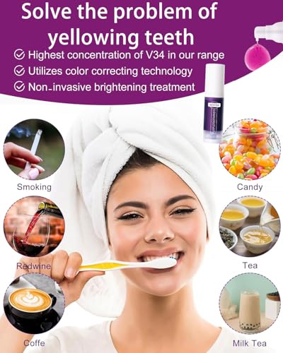 CHBCD 2PCS Original- Purple Teeth Whitening Toothpaste, Whitening Zahnpasta, Zahnfleckenentfernung, Lila Zahnpasta für Zahnaufhellung,Eine Schonende Pflege Des Zahnfleisches